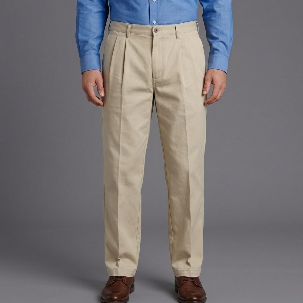 Lee Performance Khakis Men's Pants 36x34 Beige Cotton Flat Front